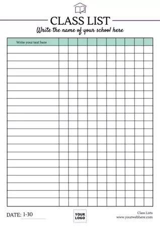 Free Editable Class List Templates