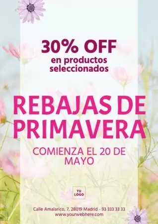Crea un cartel de rebajas de primavera