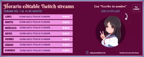 Edita un Horario de Stream