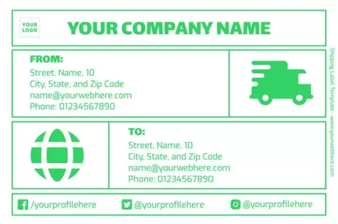 Editar uma amostra de etiqueta de envio