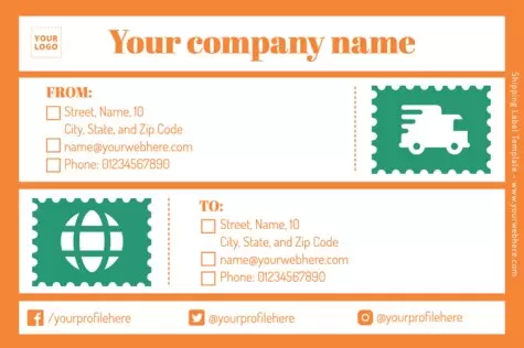 Editar uma amostra de etiqueta de envio