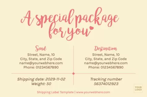 Editar uma amostra de etiqueta de envio