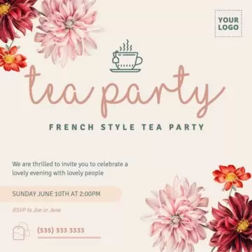 Edit a tea party invitation