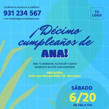 Edita un diseño de Pool Party