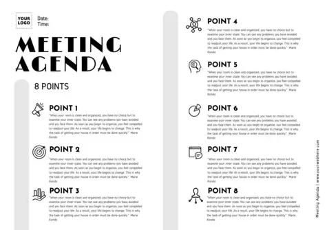 Edit a Meeting Agenda format