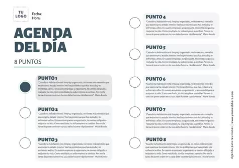 Edita una agenda de reunión