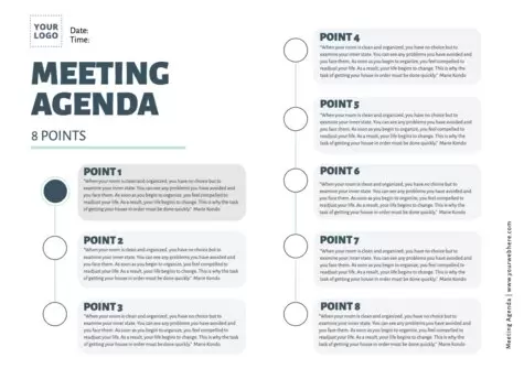 Edit a Meeting Agenda format