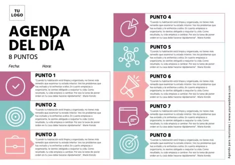 Edita una agenda de reunión