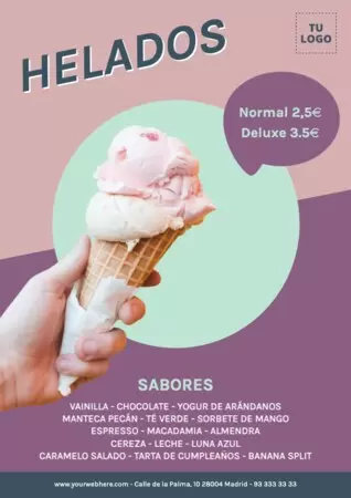 Edita un diseño para heladerías