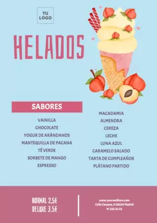 Edita un diseño para heladerías