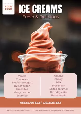 Edit a design for an ice cream shop