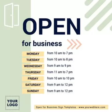 Create my opening hours sign