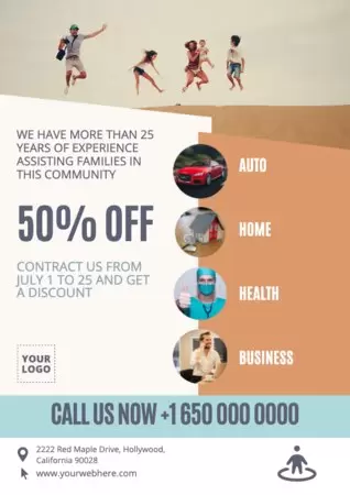 Edit a design to advertise life insurances