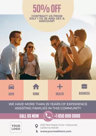 Edit a design to advertise life insurances