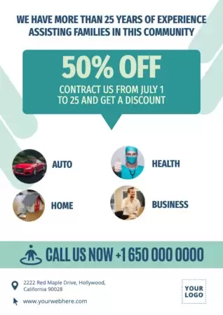 Edit a design to advertise life insurances