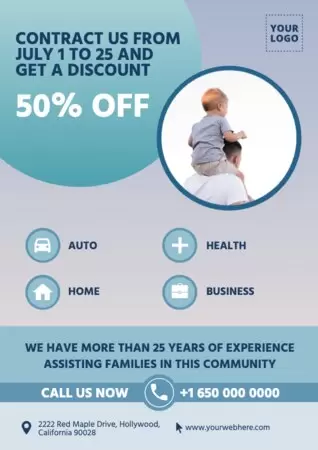 Edit a design to advertise life insurances