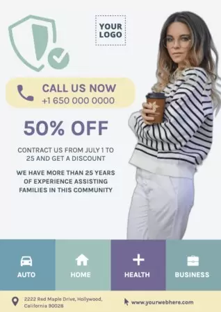 Edit a design to advertise life insurances