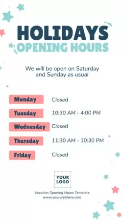 Edit a Holiday Schedule