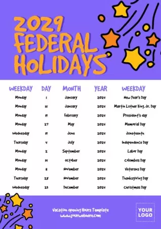 Edit a Holiday Schedule