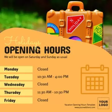 Create my opening hours sign
