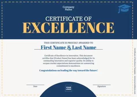 Edit a Certificate of Excellence format