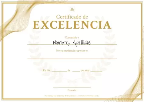 Edita un Certificado de Excelencia