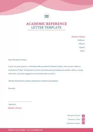 Edit a model of Reference Letter