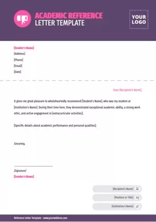 Edit a model of Reference Letter