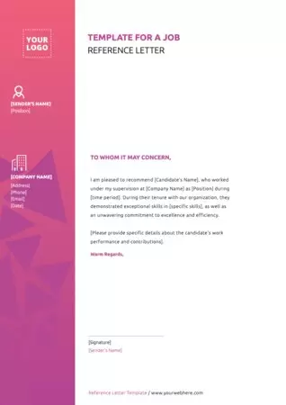 Edit a model of Reference Letter