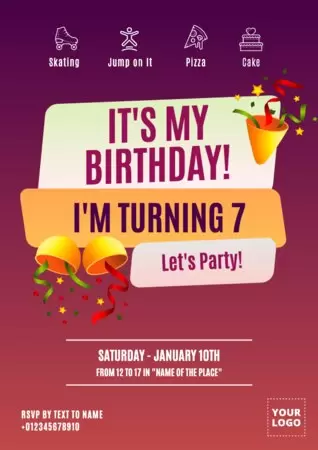 Edit a Birthday invitation