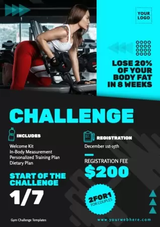 Free Fitness Challenge Flyer Templates