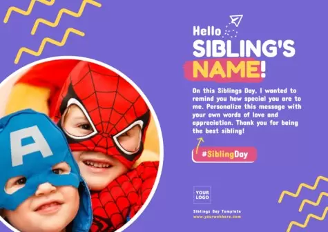 Edit a Siblings Day template