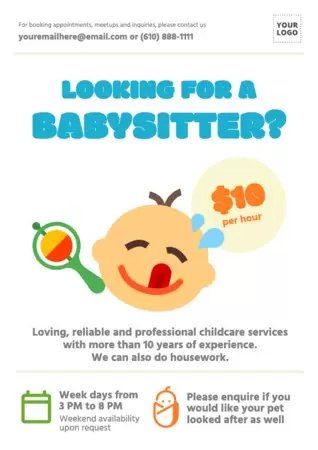 Bearbeite eine Babysitter-Werbung