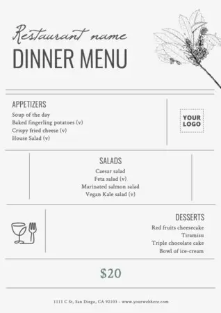 Modifier un menu de dîner