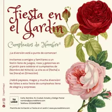 Edita un banner de Fiesta en el Jardín