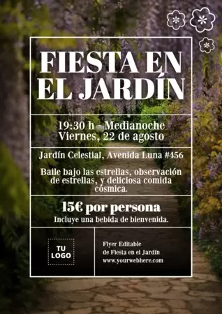 Edita un banner de Fiesta en el Jardín