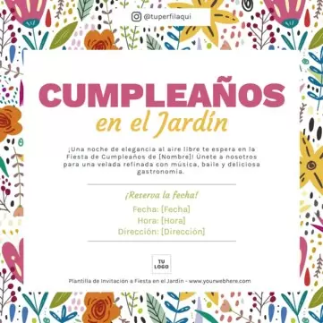 Edita un banner de Fiesta en el Jardín