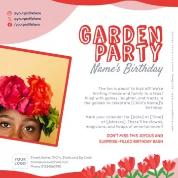 Edit a Garden Party flyer