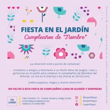 Edita un banner de Fiesta en el Jardín
