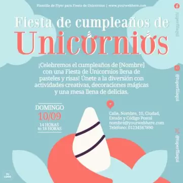 Edita una invitación de Unicornio digital