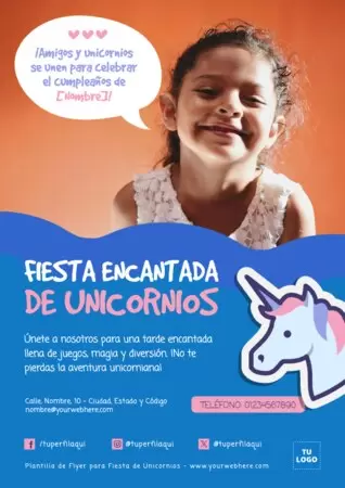 Edita una invitación de Unicornio digital