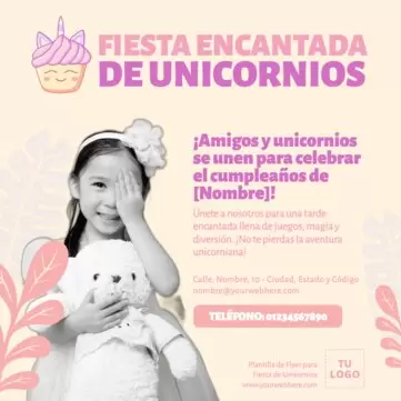 Edita una invitación de Unicornio digital