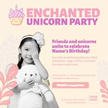 Edit a Unicorn blank invitation