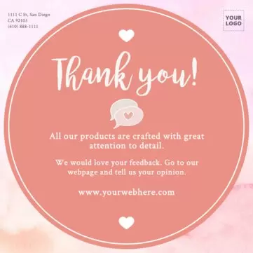 Modifier un panneau Merci pour votre achat