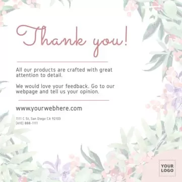 Modifier un panneau Merci pour votre achat