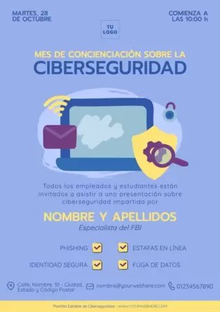 Edita un flyer de Ciberseguridad