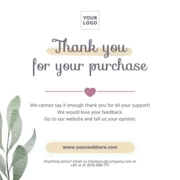 Modifier un panneau Merci pour votre achat