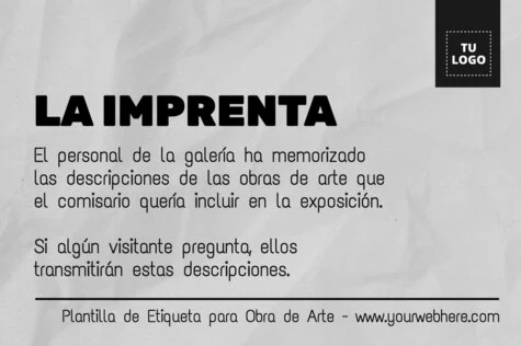 Edita una etiqueta para cuadro