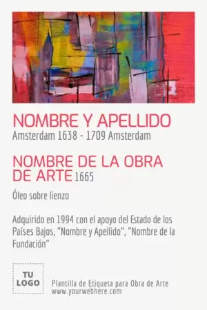 Edita una etiqueta para cuadro