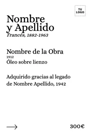 Edita una etiqueta para cuadro